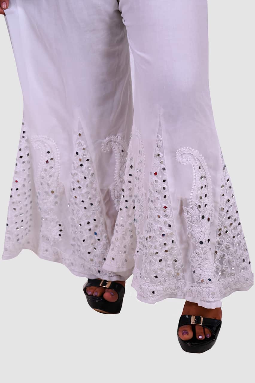 White mirror work Sharara